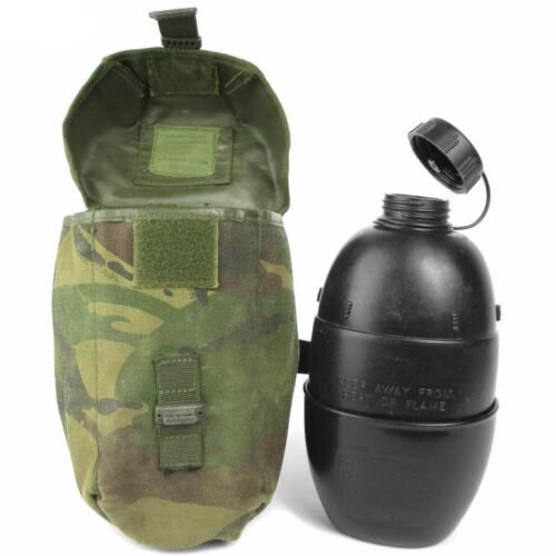 Avatar 1 Liter  BPA Free Black British #58 HDPE Plastic Water Canteen with Mug Cup