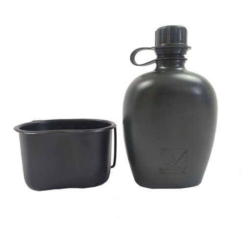 Avatar outdoor 1 L BPA free HDPE plastic water canteen set with mug cup for camping