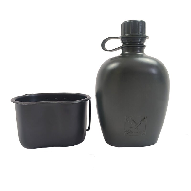 Avatar outdoor 1 L BPA free HDPE plastic water canteen set with mug cup for camping