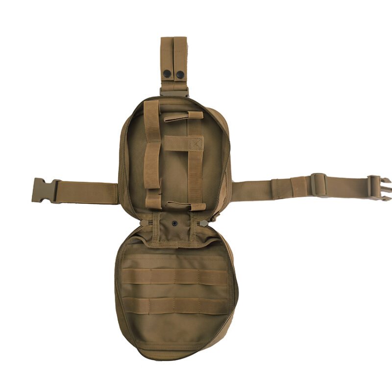 Avatar Outdoor heavy duty 600D polyester Khaki Quick Release Thigh Medical EMT Pouch - Image 3
