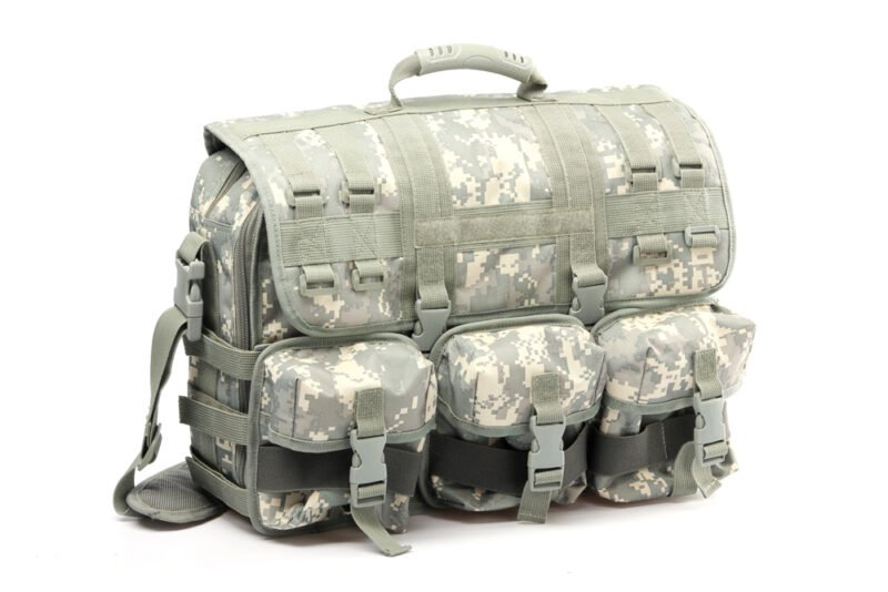 Avatar strong quality multi-pocket grey camouflage tactical briefcase for everyday carry/daily commute