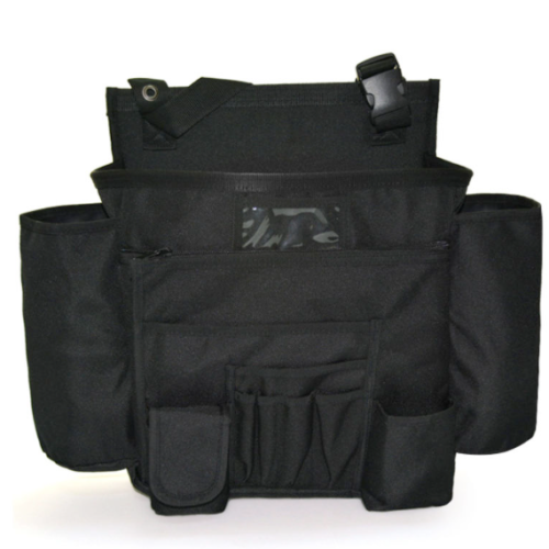 Avatar durable waterproof multi-compartment black tool bag with adjustable straps for tactical training/law enforcement